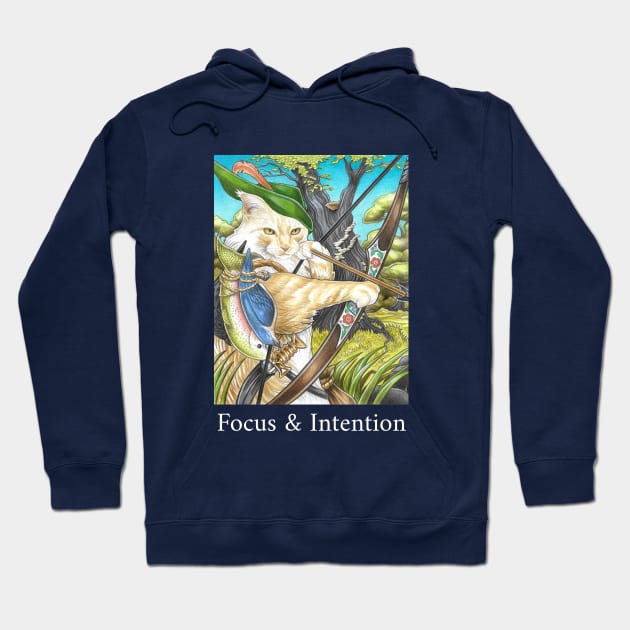 Can Hunter - Focus And Intention - White Lettering Version Hoodie by Nat Ewert Art